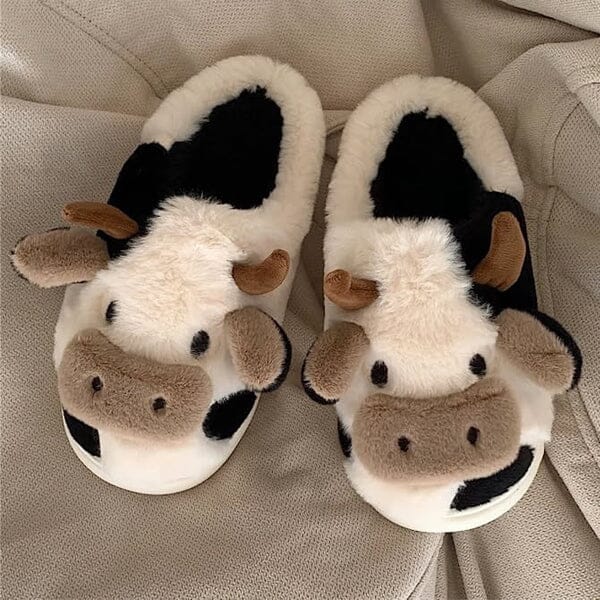 Cartoon Cow Plush Slippers | As Seen On Social - Image 3