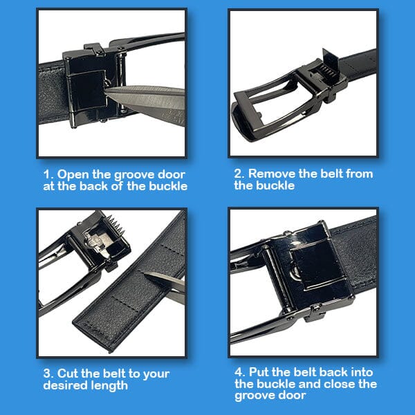 FlexClick Unisex Adjustable Micro-Increment Black Leather Belt (1pc) Fits 28" to 46" Waist - Image 4