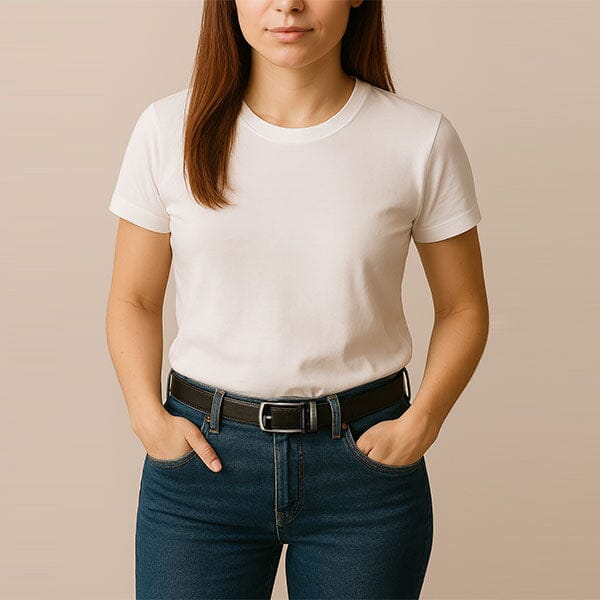 FlexClick Unisex Adjustable Micro-Increment Black Leather Belt (1pc) Fits 28" to 46" Waist - Image 5