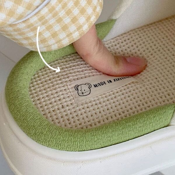 Frog Shhhandals Slippers | Unisex Linen Waffle Knit Plush Animal Slides | Multiple Sizes - Image 6