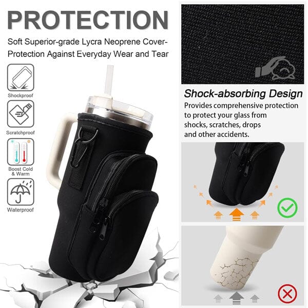 HydriEase Carry Bag Holder w/ Strap & Pockets for 40oz Tumbler Cup - Image 8