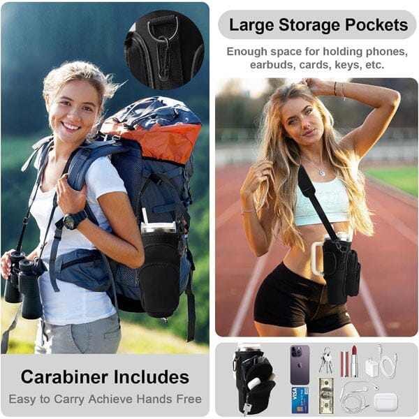 HydriEase Carry Bag Holder w/ Strap & Pockets for 40oz Tumbler Cup - Image 9