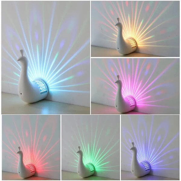PeacockPop Wall Sconce Peacock Projection Touch Lamp - Image 5