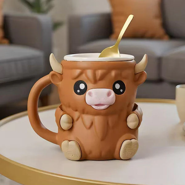 PintCuddler Cartoon Cow Ice Cream Pint Holder Kit (Includes 2 Spoons & Cookie Tray) - Image 5