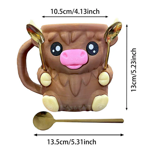 PintCuddler Cartoon Cow Ice Cream Pint Holder Kit (Includes 2 Spoons & Cookie Tray) - Image 8