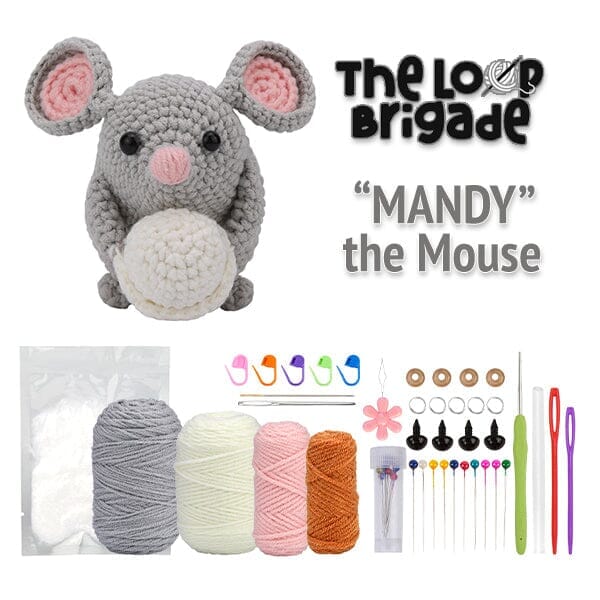 The LOOP Brigade: DIY Mini Crochet Plush Toy Complete Kit For Beginners - Mandy the Mouse - Image 4