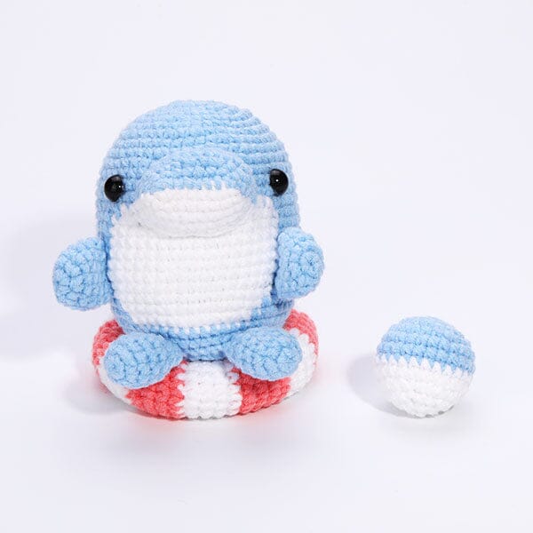 The LOOP Brigade: DIY Mini Crochet Plush Toy Complete Kit For Beginners - Moby the Dolphin - Image 5