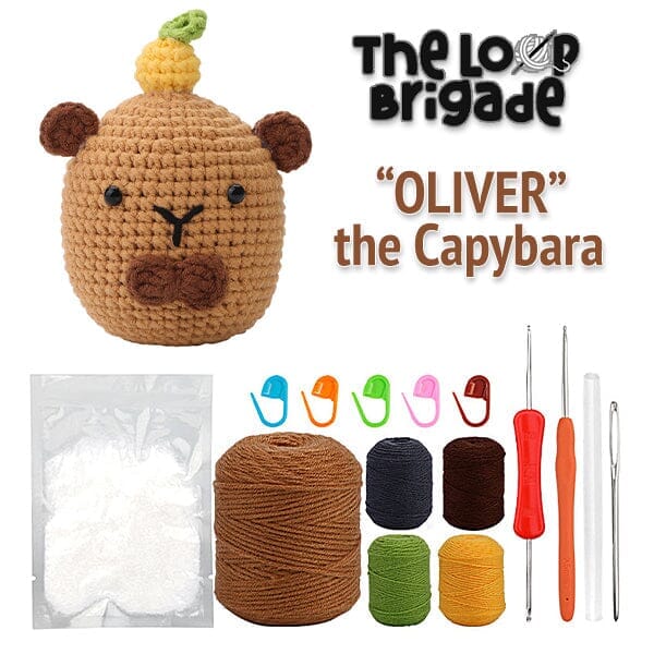 The LOOP Brigade: DIY Mini Crochet Plush Toy Complete Kit For Beginners - Oliver the Capybara - Image 4