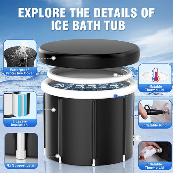 TubZero 2.5ft Tall Inflatable Ice Plunge Tub - Image 6
